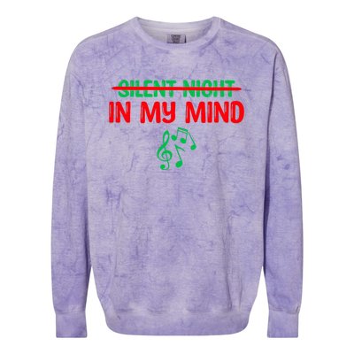 Silent Night In My Mind - Music Christmas Graphic  Colorblast Crewneck Sweatshirt