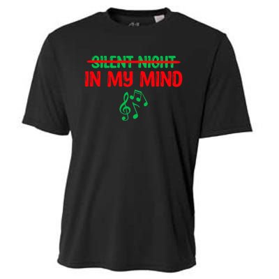 Silent Night In My Mind - Music Christmas Graphic  Cooling Performance Crew T-Shirt