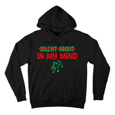 Silent Night In My Mind - Music Christmas Graphic  Tall Hoodie