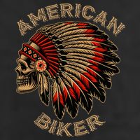 Skull Native Indian Vintage American Motorcycle Beanie