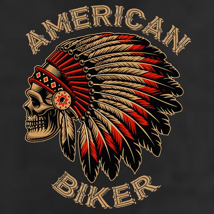 Skull Native Indian Vintage American Motorcycle Beanie