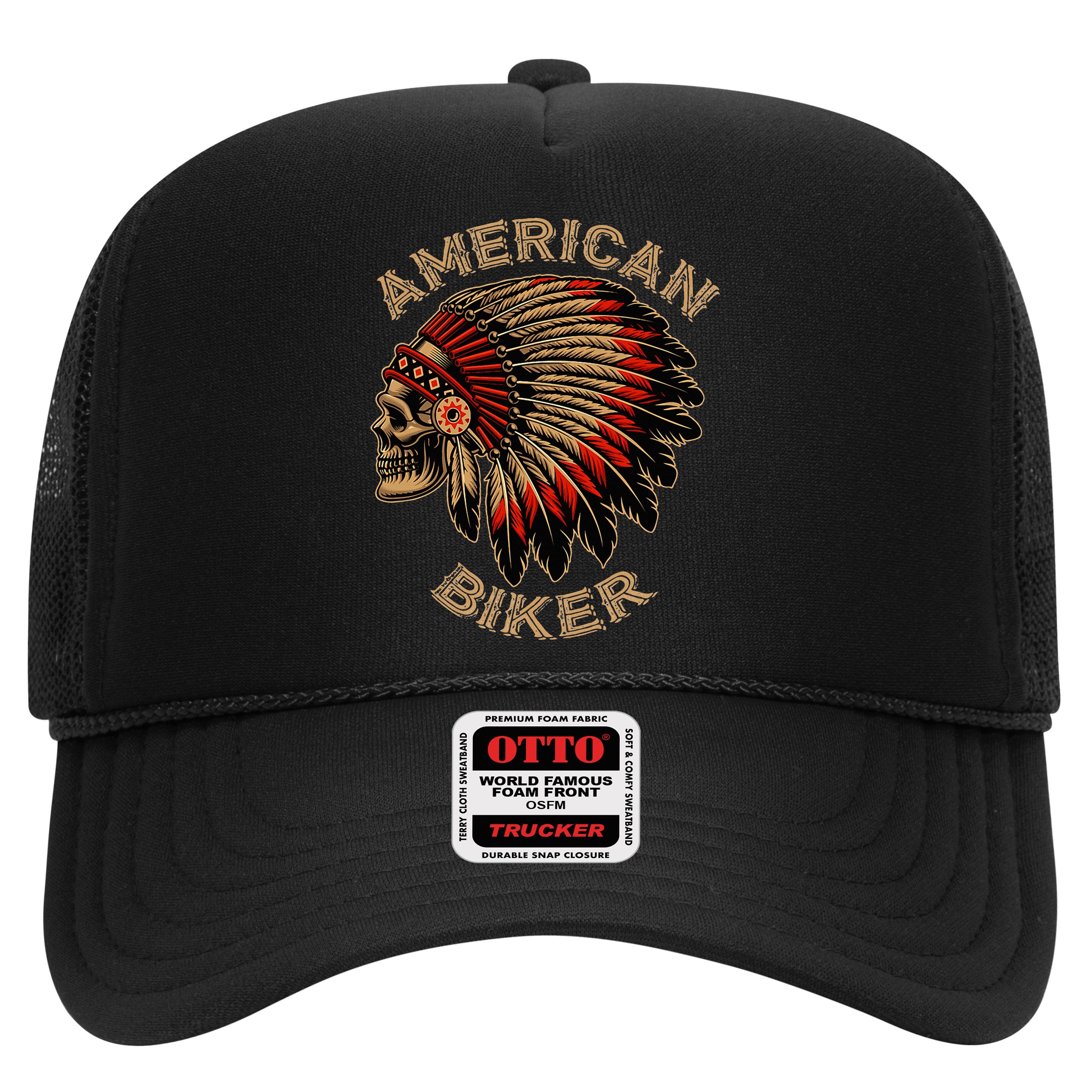 Skull Native Indian Vintage American Motorcycle Hat