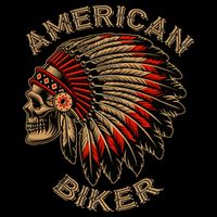 Skull Native Indian Vintage American Motorcycle Womens T-Shirt