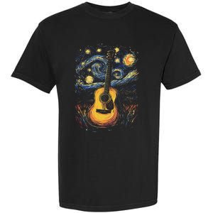 Starry Night Inspired Acoustic Guitar Garment-Dyed Heavyweight T-Shirt