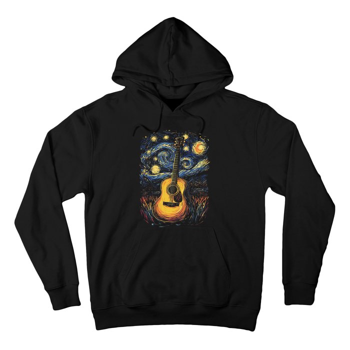 Starry Night Inspired Acoustic Guitar Hoodie