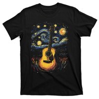 Starry Night Inspired Acoustic Guitar T-Shirt