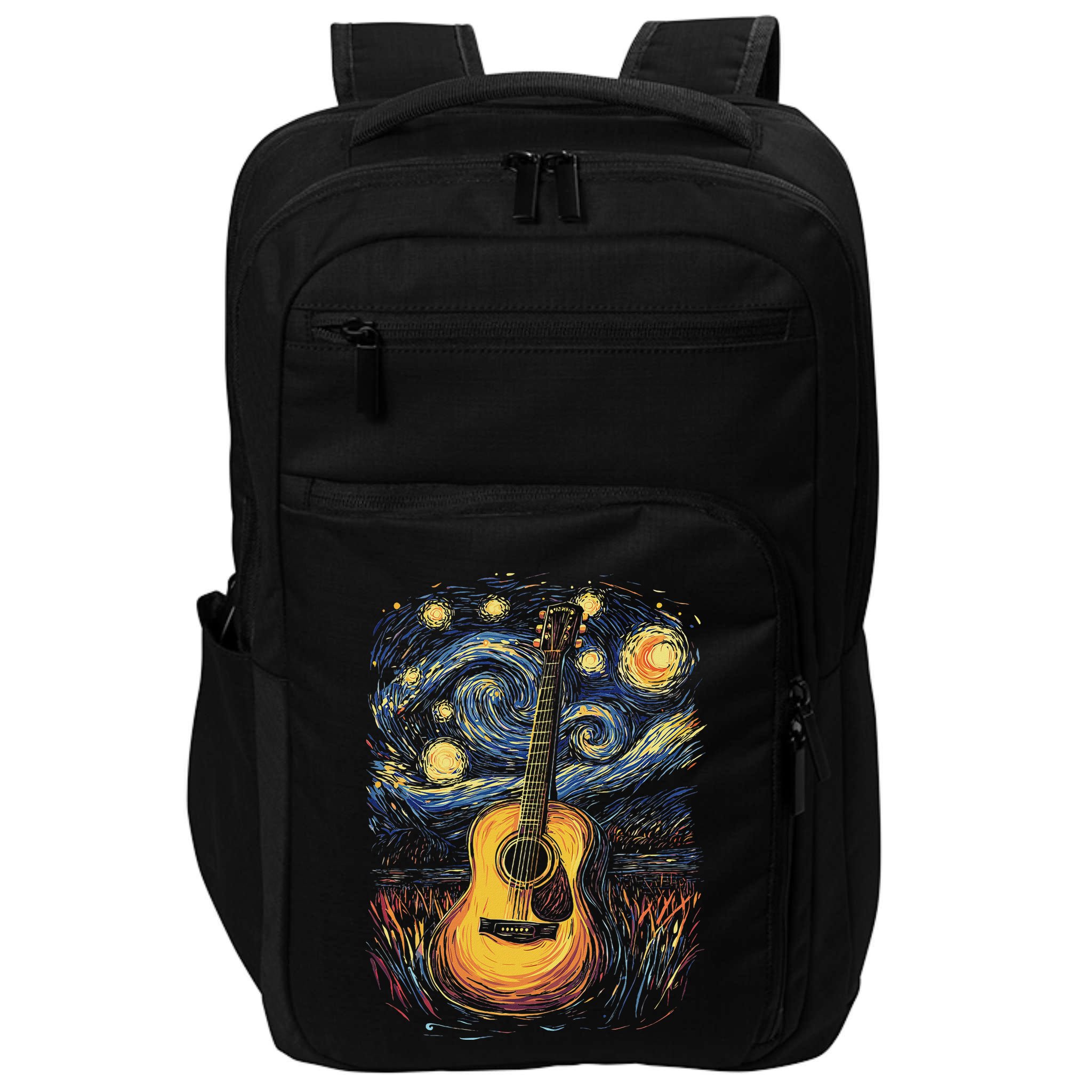 Starry Night Inspired Acoustic Guitar Impact Tech Backpack