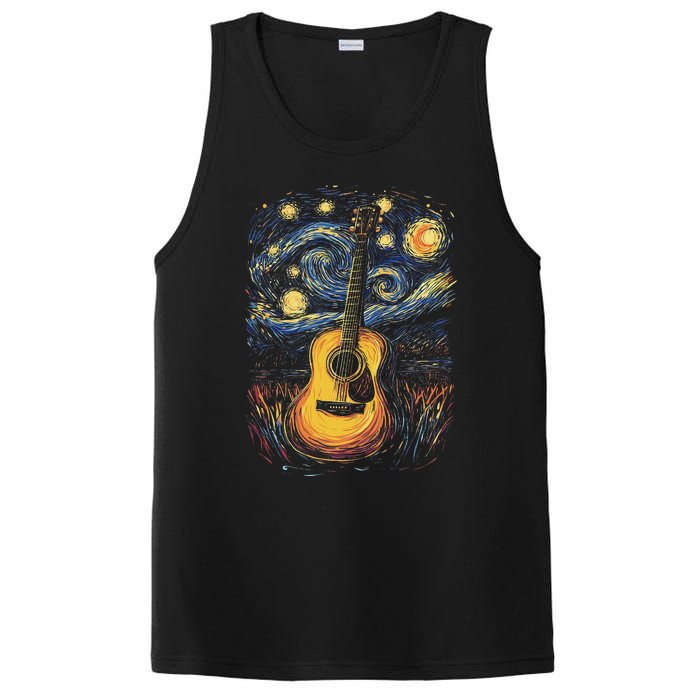 Starry Night Inspired Acoustic Guitar PosiCharge Competitor Tank