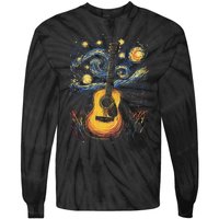 Starry Night Inspired Acoustic Guitar Tie-Dye Long Sleeve Shirt