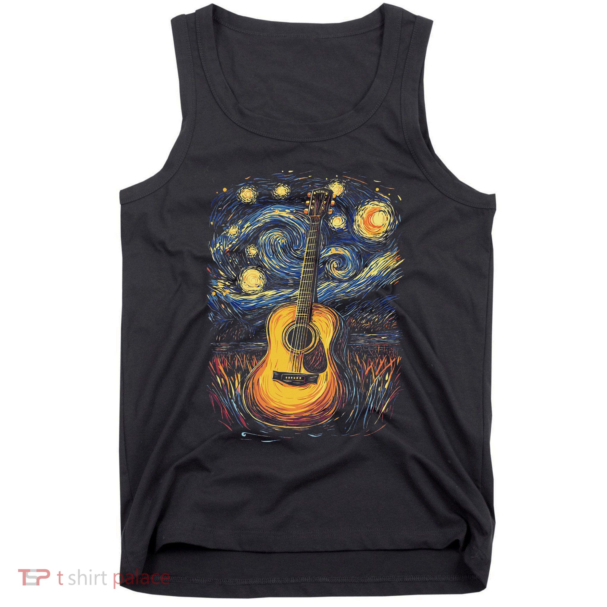 Starry Night Inspired Acoustic Guitar Tank Top
