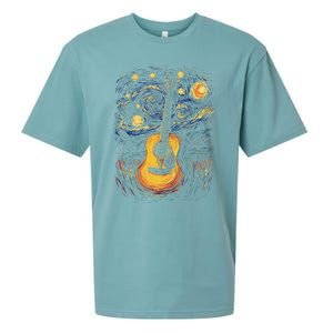 Starry Night Inspired Acoustic Guitar Sueded Cloud Jersey T-Shirt