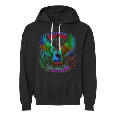 Spectrum Neurodiversity I ROCK THE SPECTRUM Autism Mom Garment-Dyed Fleece Hoodie