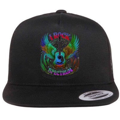 Spectrum Neurodiversity I ROCK THE SPECTRUM Autism Mom Flat Bill Trucker Hat