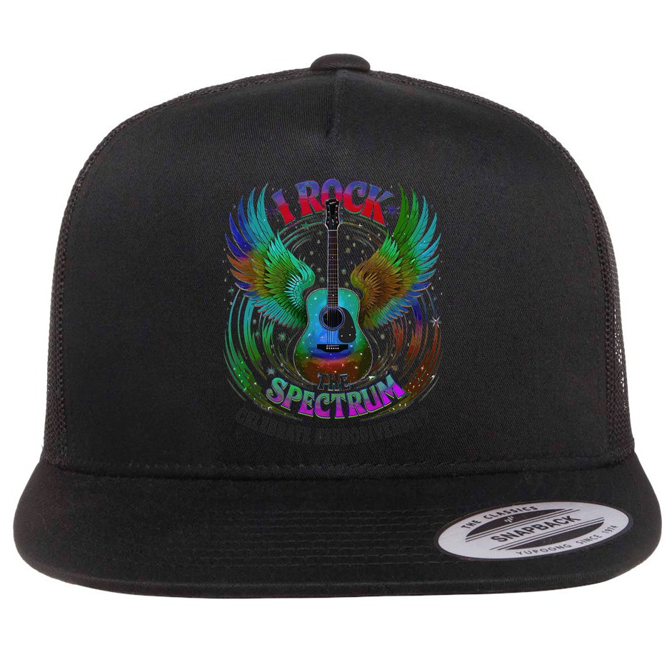 Spectrum Neurodiversity I ROCK THE SPECTRUM Autism Mom Flat Bill Trucker Hat