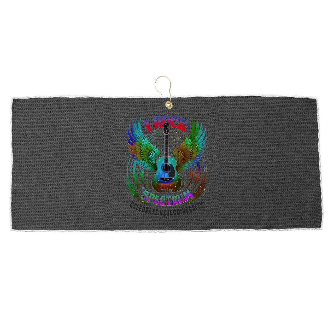 Spectrum Neurodiversity I ROCK THE SPECTRUM Autism Mom Large Microfiber Waffle Golf Towel