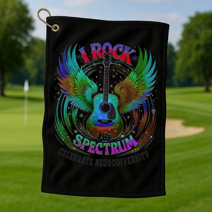 Spectrum Neurodiversity I ROCK THE SPECTRUM Autism Mom Golf Towel