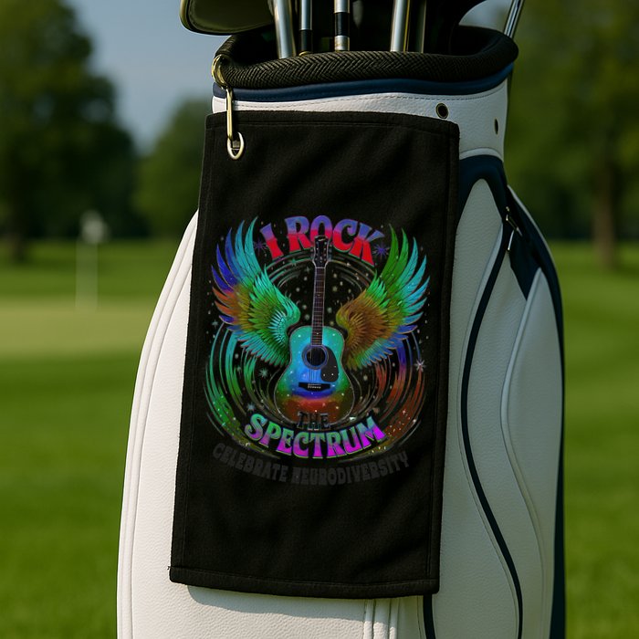Spectrum Neurodiversity I ROCK THE SPECTRUM Autism Mom Golf Towel
