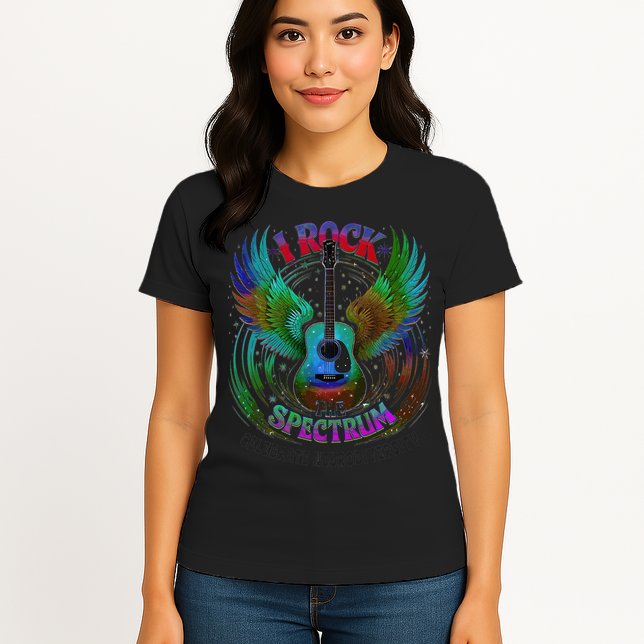 Spectrum Neurodiversity I ROCK THE SPECTRUM Autism Mom Womens T-Shirt