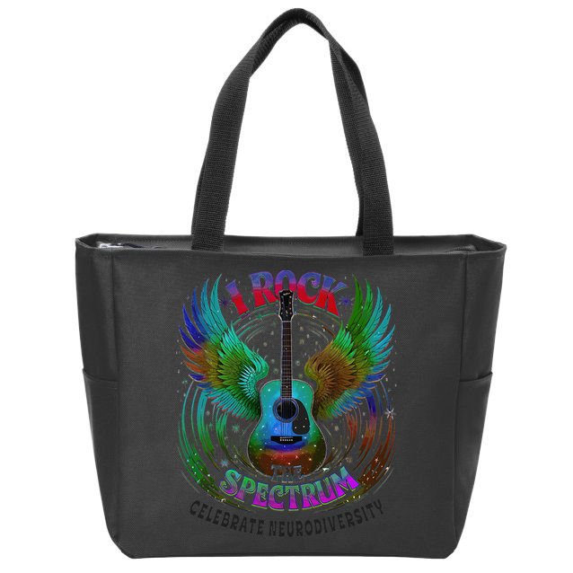 Spectrum Neurodiversity I ROCK THE SPECTRUM Autism Mom Zip Tote Bag