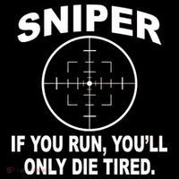 Sniper If You Run You'll Only Die Tired Sustainable Bucket Hat