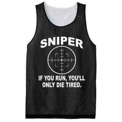 Sniper If You Run You'll Only Die Tired Mesh Reversible Basketball Jersey Tank