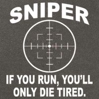 Sniper If You Run You'll Only Die Tired Cotton Canvas Backpack
