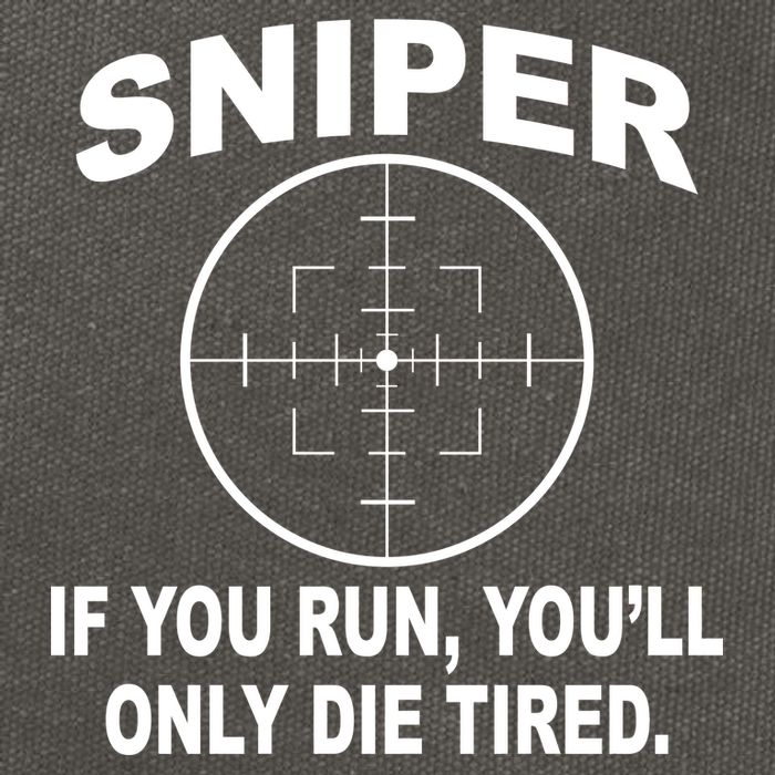 Sniper If You Run You'll Only Die Tired Cotton Canvas Backpack