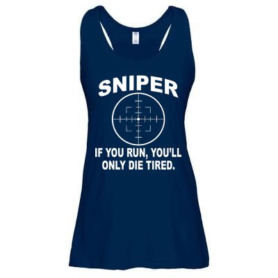 Sniper If You Run You'll Only Die Tired Ladies Essential Flowy Tank