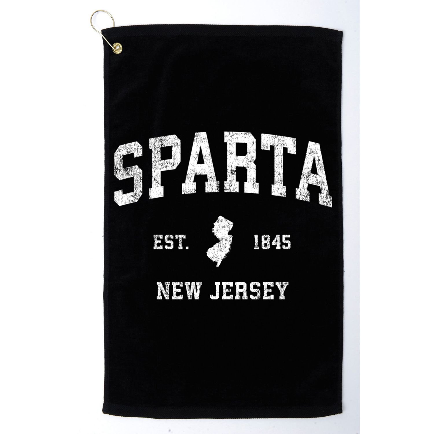 Sparta New Jersey Nj Vintage Established Athletic Sports Design Golf Towel