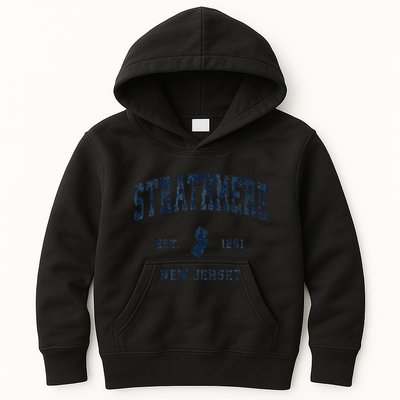 Strathmere New Jersey Nj Vintage Athletic Sports Kids Hoodie