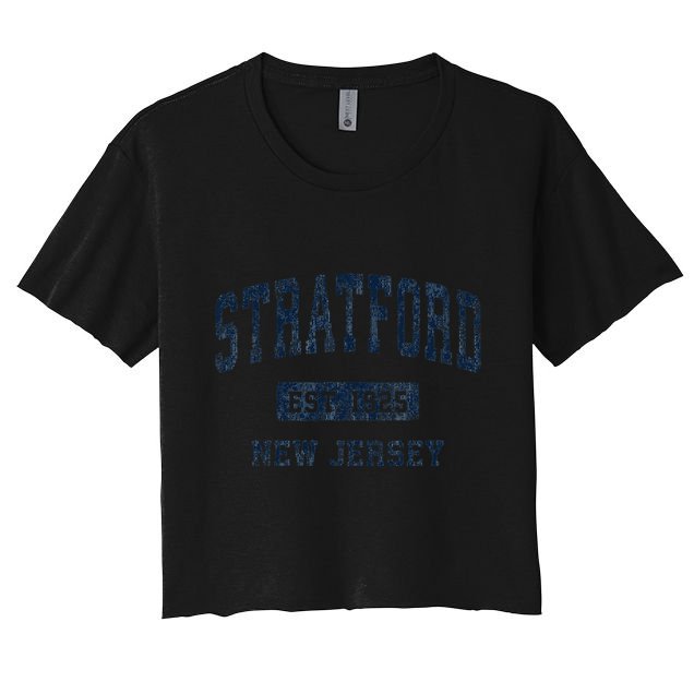 Stratford New Jersey Nj Vintage Athletic Sports Crop Top