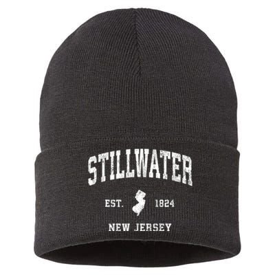 Stillwater New Jersey Nj Vintage Established Athletic Sports Design Sustainable Knit Beanie