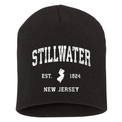 Stillwater New Jersey Nj Vintage Established Athletic Sports Design Short Acrylic Beanie