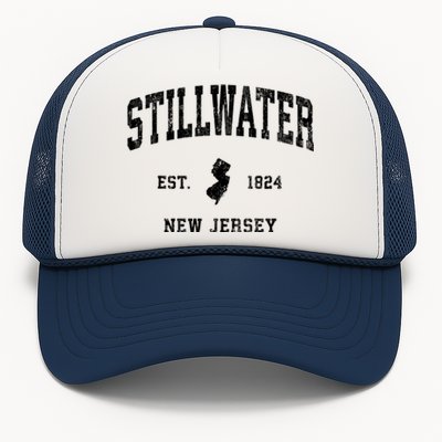 Stillwater New Jersey Nj Vintage Established Athletic Sports Design Trucker Hat