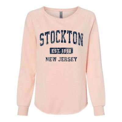 Stockton New Jersey Nj Vintage Athletic Sports Design Womens California Wash Sweatshirt