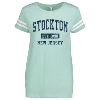 Stockton New Jersey Nj Vintage Athletic Sports Design Enza Ladies Jersey Football T-Shirt