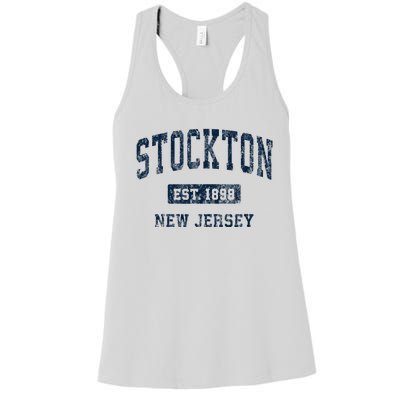 Stockton New Jersey Nj Vintage Athletic Sports Design Women's Racerback Tank