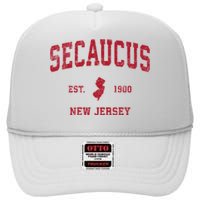 Secaucus New Jersey Nj Vintage Sports High Crown Mesh Back Trucker Hat