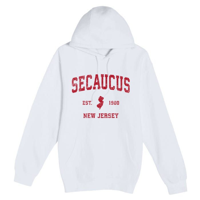 Secaucus New Jersey Nj Vintage Sports Premium Pullover Hoodie