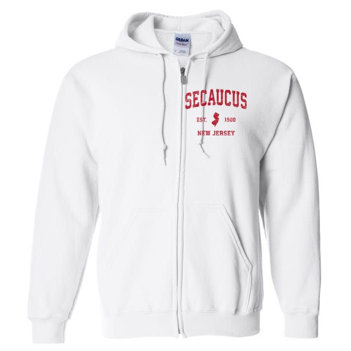 Secaucus New Jersey Nj Vintage Sports Full Zip Hoodie