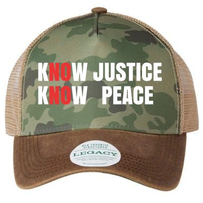 Slogan No Justice No Peace Know Justice Know Peace Gift Legacy Tie Dye Trucker Hat