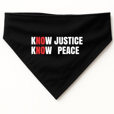 Slogan No Justice No Peace Know Justice Know Peace Gift USA-Made Doggie Bandana