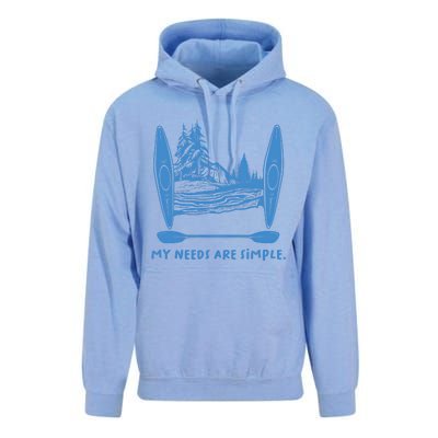 Simple Needs Kayaking Gift Design Outdoors Kayak Gift Unisex Surf Hoodie