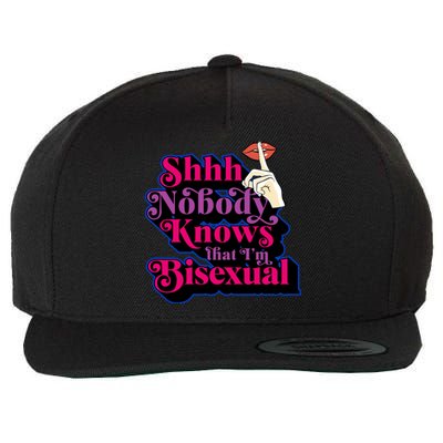 Shhh Nobody Knows That Im Bisexual Funny Cute Bi Pride Cool Gift Wool Snapback Cap