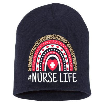 School Nurse Life Nurses Week Rainbow Women Nurses Day Nurse Short Acrylic Beanie