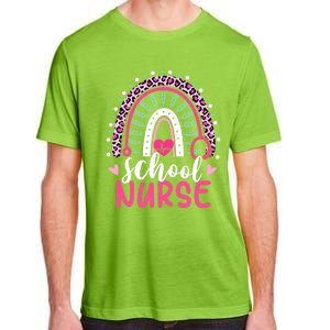 School Nurse Leopard Print Boho Rainbow Nurses Week Cute Gift Adult ChromaSoft Performance T-Shirt