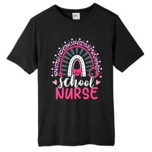 School Nurse Leopard Print Boho Rainbow Nurses Week Cute Gift Tall Fusion ChromaSoft Performance T-Shirt