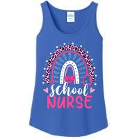 School Nurse Leopard Print Boho Rainbow Nurses Week Cute Gift Ladies Essential Tank