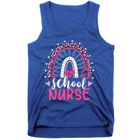 School Nurse Leopard Print Boho Rainbow Nurses Week Cute Gift Tank Top