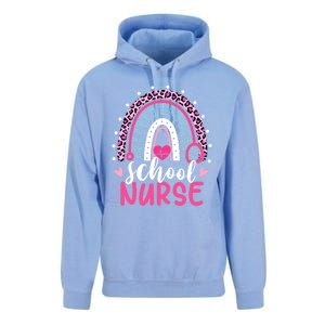 School Nurse Leopard Print Boho Rainbow Nurses Week Cute Gift Unisex Surf Hoodie